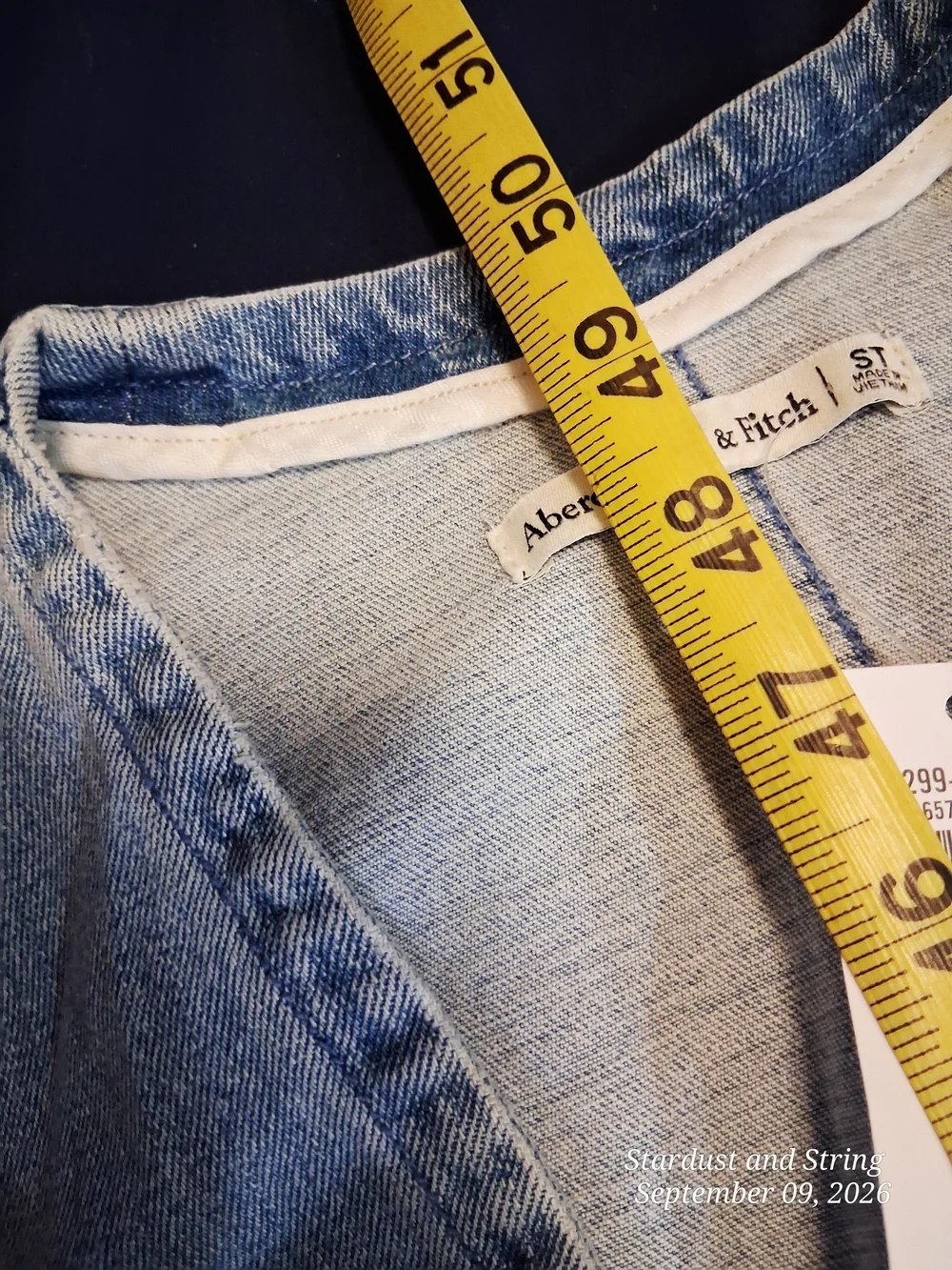 Abercrombie & Fitch Light Blue Denim Button-Down Maxi Dress